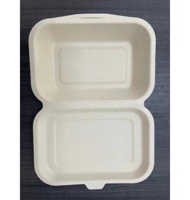 China Household Products Biodegradable Square Food Lunch Box 600ml Disposable Container for sale