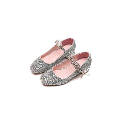 China Breathable high heels 2021 new autumn leather shoes little girls catwalk girls and princess spring crystal shoes for sale