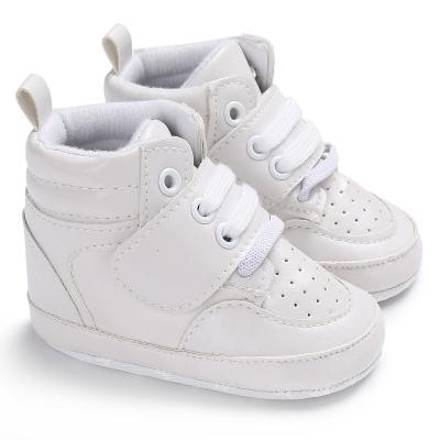 China Flat Children's Casual Walking Shoes 0-1 Years Sports White Walking Shoes With Soft Soles For Boys for sale