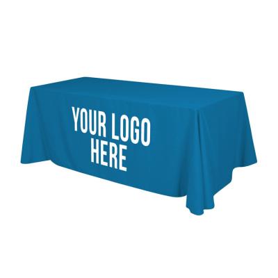 China High quality custom printed financial institutions trade show tablecloth solid color table cover for sale