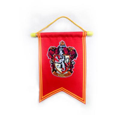 China New Big Cartoon Harry Potter Pennant Red Polyester Custom Pennant Plastic Flag for sale