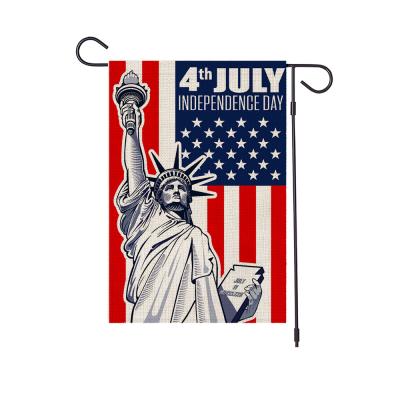 China Standing Inexpensive Custom Size 4th Of July Double Sided Independence Day Garden Flag Both Sides Printed Summer US Seasonal Garden Flag for sale