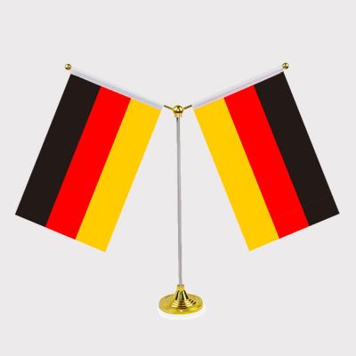 China Financial Institutions Custom Wholesale High Quality Country Popular National Satin Flag Mini Table Desk German Flag for sale