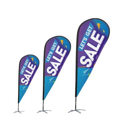 China Wholesale Hotel and Resort Promotion Advertising Double Sided Teardrop Banner Beach Feather Material Flag for sale