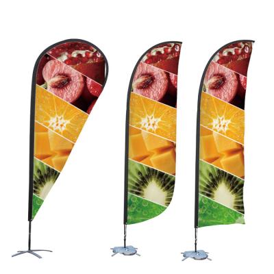 China Hot sale hotel and resort teardrop flags outdoor cheap promotional advertising custom beach flag with fiberglass flag pole for sale