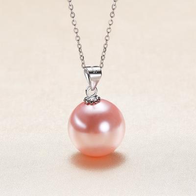 China FASHIONABLE 14-15mm Large Shell Pearl Pendant 925 Sterling Silver Pearl Pendant Necklace for sale