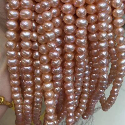 China Freshwater Pearl 9-10mm Oval Cheap Colorful Pearl Beads Necklace Loose Freshwater Pearl Strand for sale