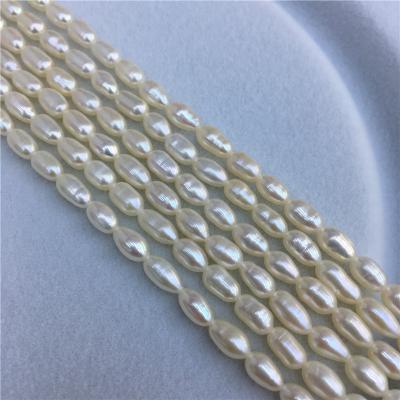 China Jewelry Making 4-4.5mm High Quality Natural Pearl Long Strand Rice Shape Bead Loose Bead For Jewelry Making Crafts for sale