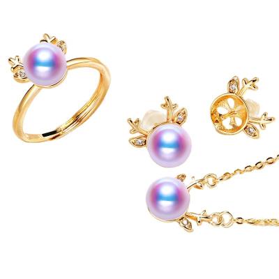 China TRENDY Freshwater Pearl Jewelry Accessories Women Wedding Necklace Jewelry Sets 2022 Natural 18K Gold Plated Trendy White Anchor for sale