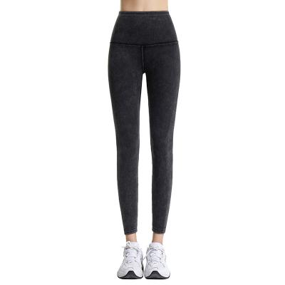 China Breathable High elastic plus size velvet Women Fitness Gym Yoga Denim Skinny Panty jeans Tights for sale