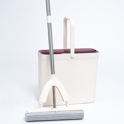 China Home Use Floor Cleaning Mop Wholesale Dry and Wet Squeeze ABS Magic Mop Plastic Bucket for sale