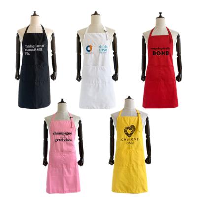 China Good Quality Embroidery Logo Bib Apron Home Restaurant Custom Made Eco-friendly Chef Apron For Man Woman for sale