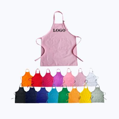 China Eco-friendly Cotton Cooking Kitchen Bib Apron Printing Logo Cotton BBQ Apron for sale