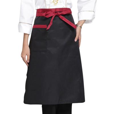 China Eco-Friendly Waist Bust Short Apron With Pockets Adjustable Catering Chef Uniform Apron for sale