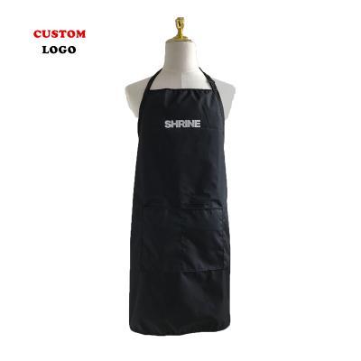 China Barber Apron Wholesale Barber Shop Supplies Custom Logo Black Polyester Barber Apron Hairdresser Apron for sale