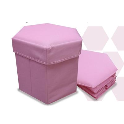 China Colorful Foldable Home Furniture Kids Storage Box Stool Canvas Foldable Stool for sale