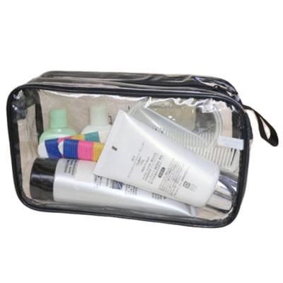 China Lady Custom Logo Women Clear Makeup Organizer Pockets Travel Toiletry Bags Transparent PVC Cosmetic Bag for sale