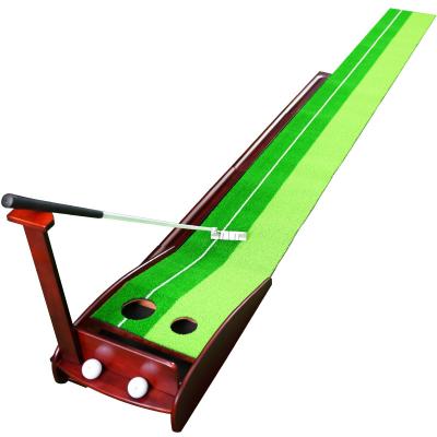 China Durable Adjustable Indoor Golf Putting Tmat Portable Mini Golf Putting Green Mat wooden putting mat indoor for sale