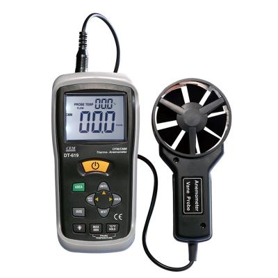 China CEM DT-619 Marine Anemometer Air Velocity Meter with Temperaureture Air Flow Meter 150mm x 72mm x 35mm for sale