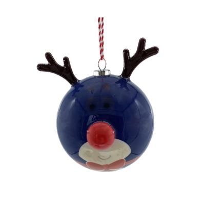 China Christamas Christmas Reindeer Bauble Ornament Styrofoam Reindeer Ball Christmas Tree Decoration Customized Cute Decoration for sale