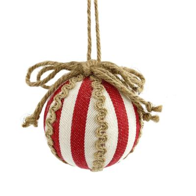 China Chirstmas Decor Wholesale Plastic Christmas Decoration 10cm Ball With Fabric Cloth Ornament For Christmas Decoration for sale