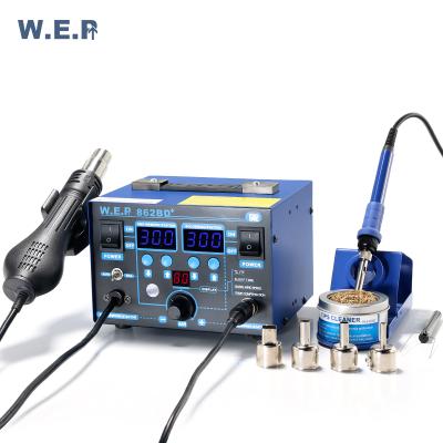 China WEP862BD+ 2 in1 hot air heat gun soldering iron SMD rework station for sale