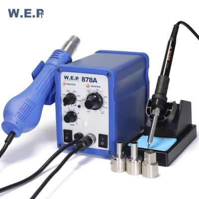 China WEP878A Machinery Repair Shops Air Gun Rework Hot Soldering Station for sale