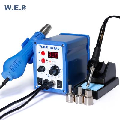 China Machinery Repair Shops 2 in 1 WEP 878AD Heat Gun Rework Soldering Station for sale