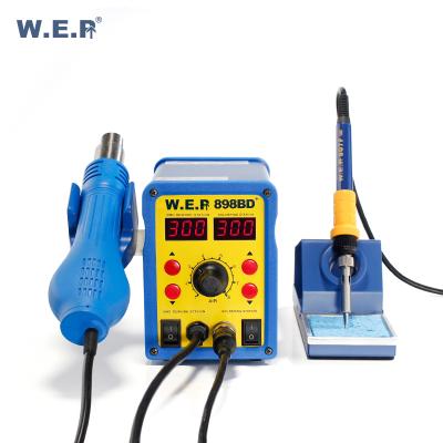 China Machinery repair shops 2 function in 1esd hot air rework soldering station WEP898BD+ for sale