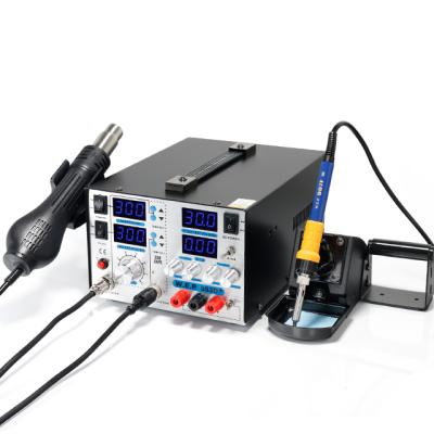 China Machinery Repair Shop WEP 853D+5A Hot Air Soldering Iron With DC Power Supply 3 IN 1 BGA Rework Station for sale