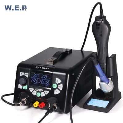 China Machinery repairs workshop WEP 853D 5A-II hot air soldering iron with DC power supply 3 in 1 BGA rework station soldering machine for sale