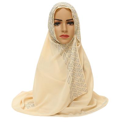 China Polyester Zhenshiman Rhombus Pattern Plain Chiffon Scarves 2021 Muslim Women Shawl Scarves Wholesale for sale