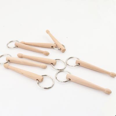 China Hot Sale Design Wooden Drumstick Skillful Custom Key Ring Key Chain for sale