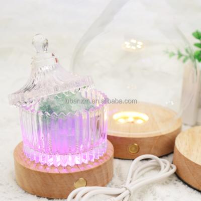 China Modern Round Wooden Led Night Light Stand Holder, 3D Wireless Touch Led Elliptical DIY Lamp Wooden Stand for sale