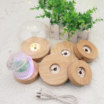 China Modern Custom LED Night Light Solid Wood Base Infinity No Fire Bright Wood Aromatherapy Light Base for sale