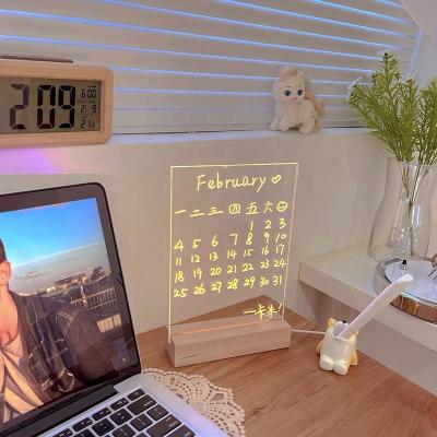 China Creative Decorative Light Erasable Clipboard Home Office Note Night Light Small Bed Minimalist Acrylic Quick Desk Message Table for sale