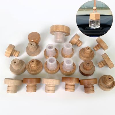 China Bottles Customized Mini Size Perfume Bottle Burlywood Wooden Lids for sale