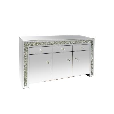 China Living Room Cabinet Living Room Furniture Crystal Handles Mirrored Sideboard Cabinet for sale