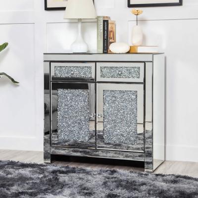 China New Design Mirrored Home Mirrored Furniture Crushed Diamond Living Room Sideboard TV Cabinet for sale