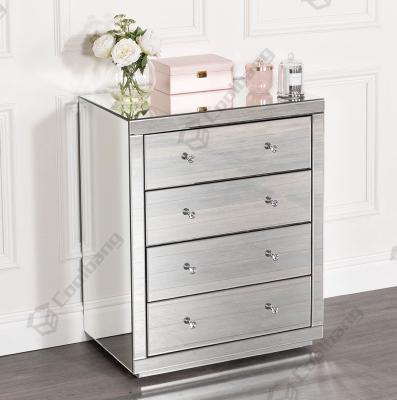 China Wholesale Mirrored Living Room Mirrored Furniture 4 Drawers Cabinet Chest Of Drawers for sale