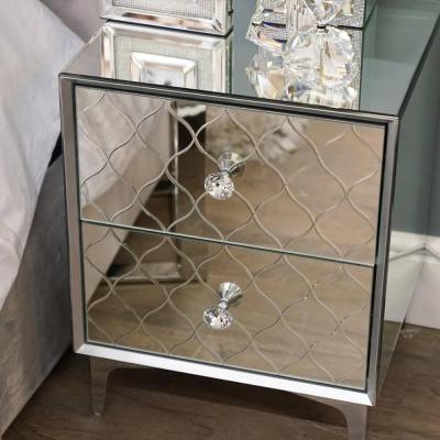 China Wholesale Venetian Mirrored Furniture Coolbang Glass Mirror Bedside Table Cabinet for sale