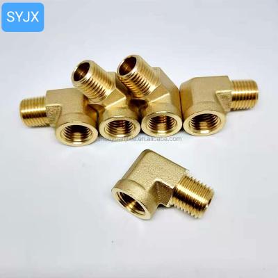 China Pipe Connection 90 Degree Barstock Street Elbow, 1/2 Inch NPT Male Pipe to 1/2 Inch NPT Female Brass Pipe Fitting for sale