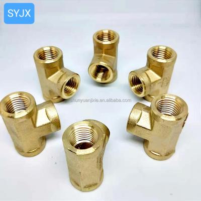 China Hose Connection Brass Pipe Fitting, Forged Tee, 1/8