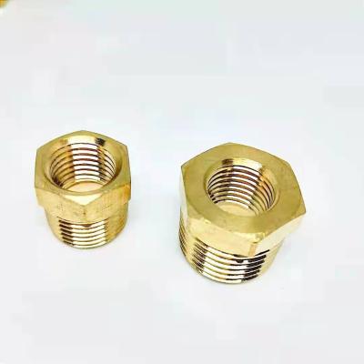 China Female NPT1/2 Hose Connection to NPT 3/4 Male Thread Brass Reducer, Fitting Hose Bushing Garden PVC Hose Adapter for sale