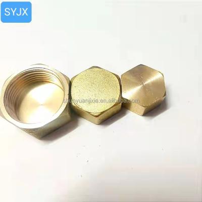 China Hose Connection Nut 1/4G Hose Fitting Hex Compression Stop Valve Lead Free Brass Female Connector for sale