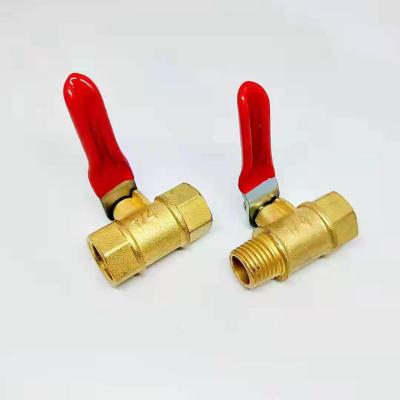 China Pipe Connection 1/4 Inch NPT Air Compressor Brass Ball Valves Shut Off 180 Degree Operator Switch for sale