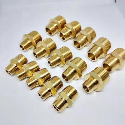 China Pipe Connection BSP Threaded Brass Nipple Plumbing Pipe Fittings Extension Hex For Metal Pipe for sale