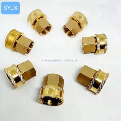 China GHT Hose Connection Garden Hose Swivel Adapter Brass Connector 3/4