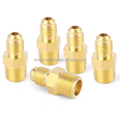 China Pipe Connection 5/8 Inch Male Flare x 5/8 Inch Male Flare Connector Gas Adapter Unions BrassTube Coupler Hose Flare Fitting for sale