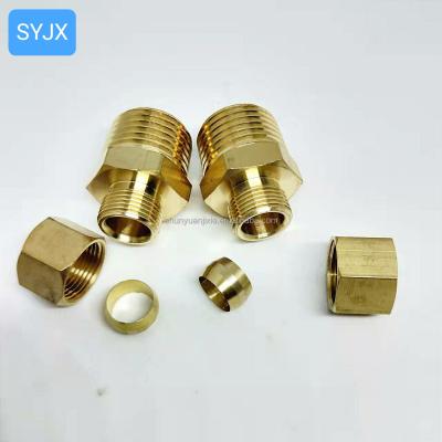 China Hose Connection Compression Fitting Male Hose Connector 5/8 Tube OD x 1/2 NPT MPT MIP for sale